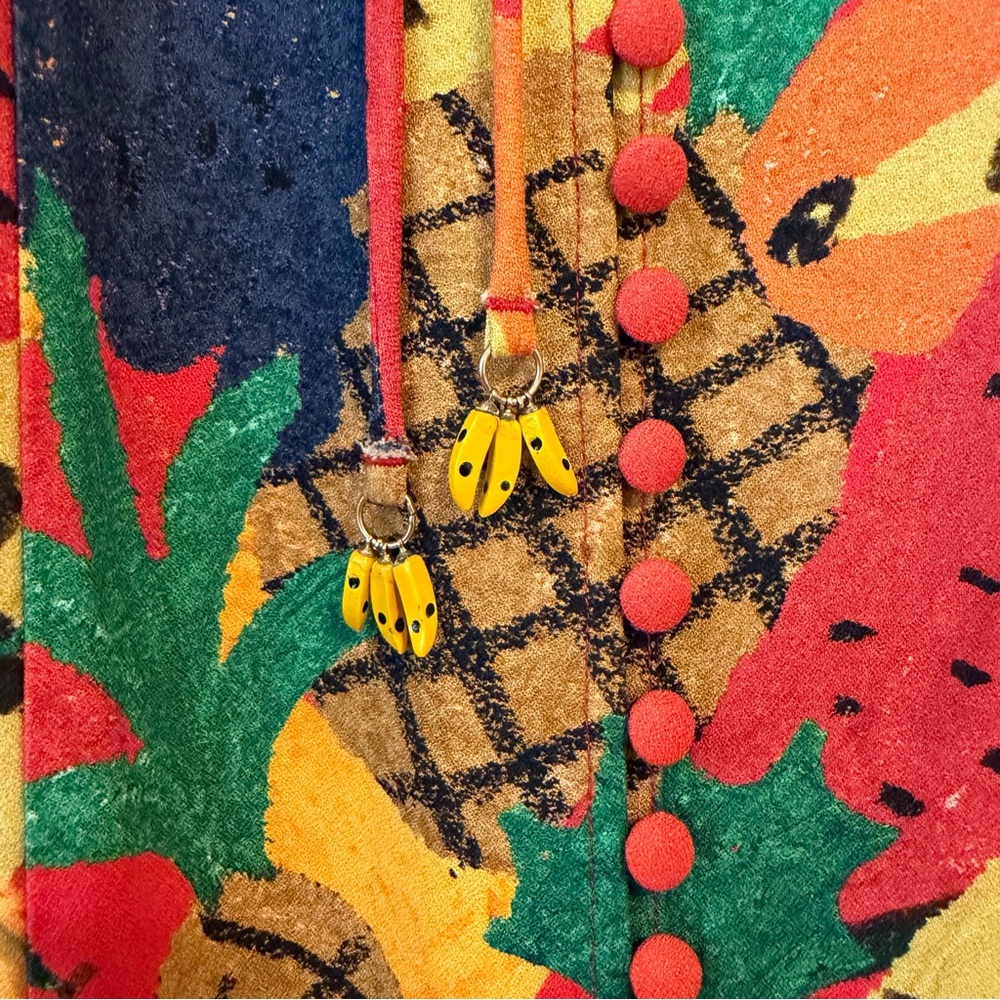 Farm Rio x Anthropologie Fruit Salad Midi Dress S - Picture 6 of 10